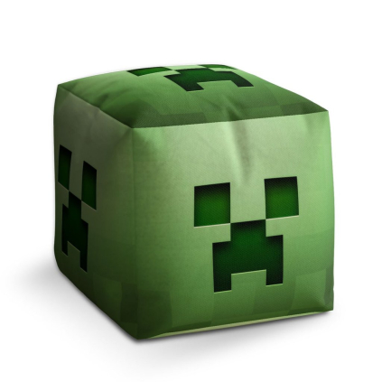 Taburet Cube Green Blocks, zelená