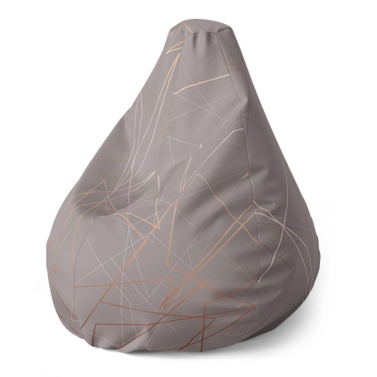 Sedací vak Pear trojúhelníková abstrakce - dětský, šedá