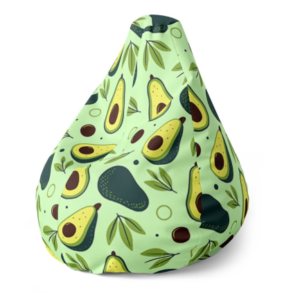 Sedací vak Pear kreslené avokádo - dětský, zelená
