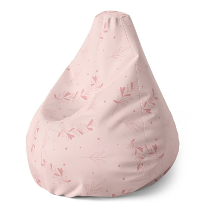 Sedací vak Pear růžové lístky - dětský, růžová