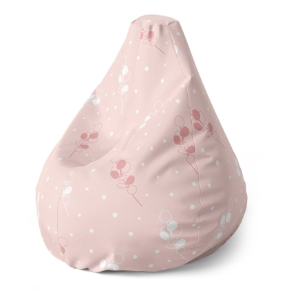 Sedací vak Pear bílé a růžové květy - dětský, růžová