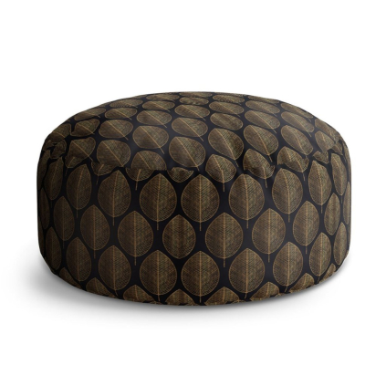 Taburet Circle zlaté listy, černá / zlatá