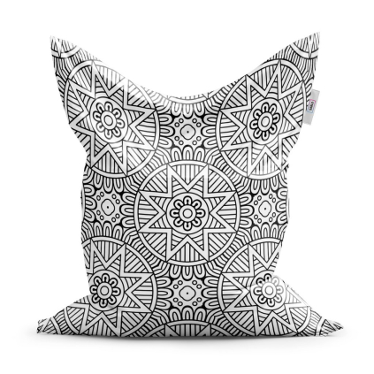 Sedací vak Classic hvězdy mehendi - dětský, černá / bílá