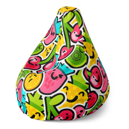 Sedací vak Pear veselé ovoce - dětský, barevná