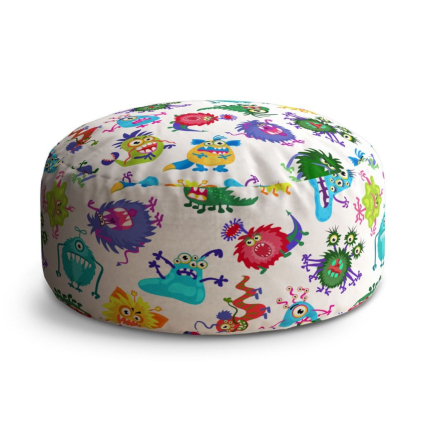 Taburet Circle barevné příšerky, barevná