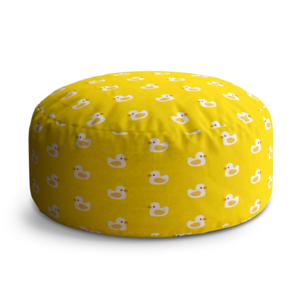 Taburet Circle bílé kachničky, žlutá