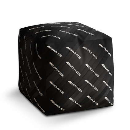 Taburet Cube AMG vzor, černá