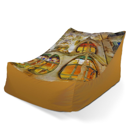 Sedací vak Lounge Barcelona Gaudi Casa Batllo 1, hnědá