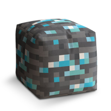 Taburet Cube Blocks 1, šedá / modrá