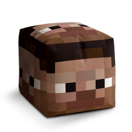 Taburet Cube Blocks obličej, hnědá