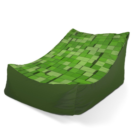 Sedací vak Lounge Green Blocks 3D - dětský, zelená