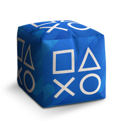 Taburet Cube konzole 2, modrá