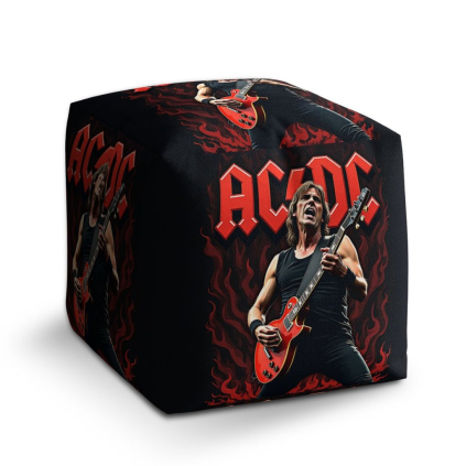Taburet Cube AC/DC kytarista, černá