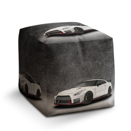 Taburet Cube šedý, šedá