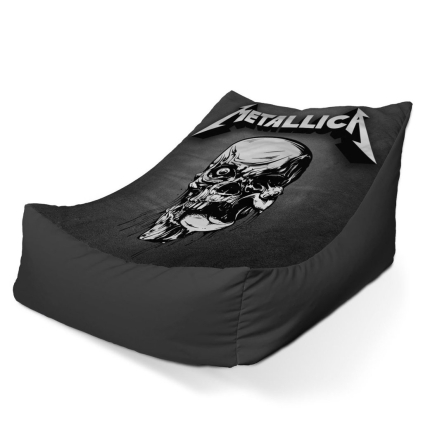 Sedací vak Lounge Metallica lebka šedá, šedá