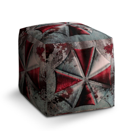 Taburet Cube Resident Evil Umbrella Co. Steel, šedá / červená