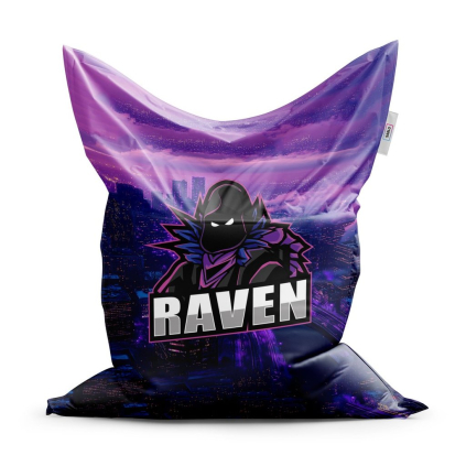 Sedací vak Classic Fortnite RAVEN steampunk město - dětský, fialová