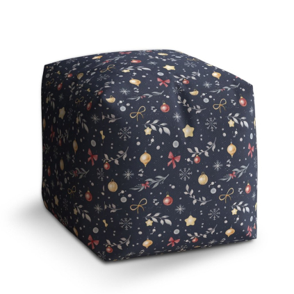 Taburet Cube štědrovečerní noc, černá