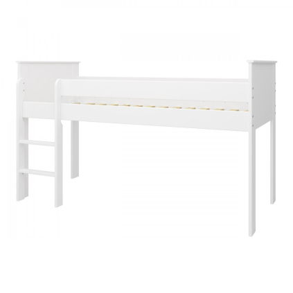 Vyvýšená postel Albrim 90 x 200 cm, bílý mat