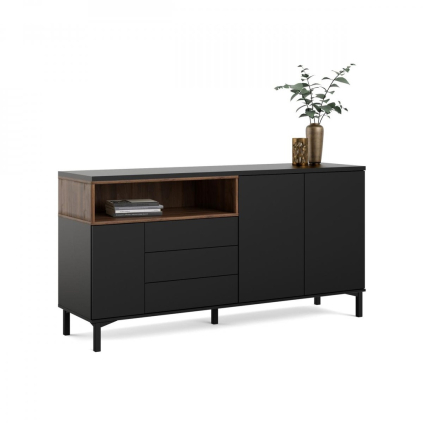 Komoda Atrei II, černá / ořech