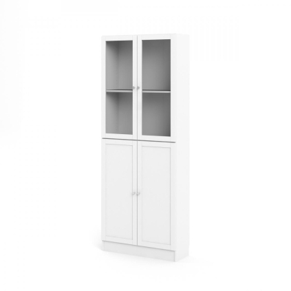 Skříň Bask 79 x 28,3 x 203,2 cm, dveře kombi, bílá