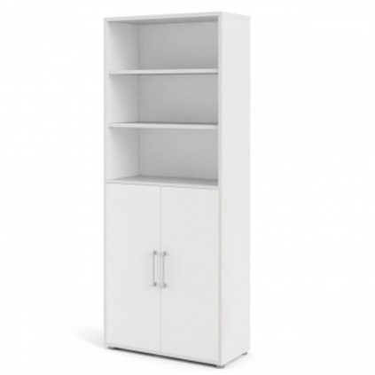 Skříň Modulo 89 x 40 x 221,5 cm, dveře dřevo, bílá