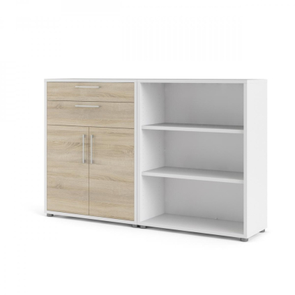 Skříň Modulo 178 x 40 x 113 cm, bílá / dub sonoma