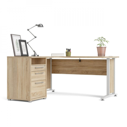 Rohové pracovní místo Modulo 159 x 150,5 cm, dub sonoma / bílá