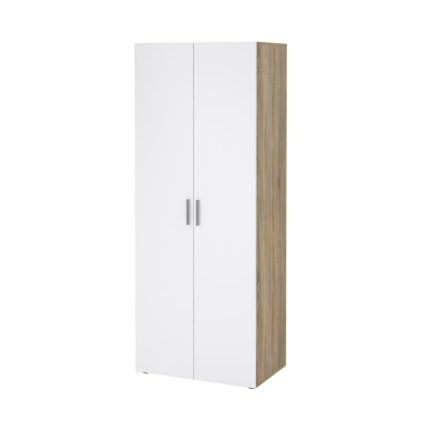Šatní skříň Pedro, dub sonoma / bílý lesk