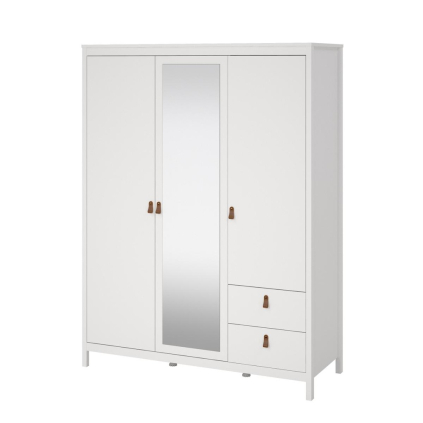 Šatní skříň Real II se zrcadlem, bílá