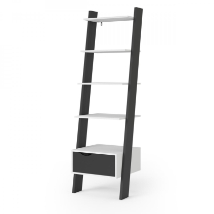 Policový regál Retro, bílá / černá