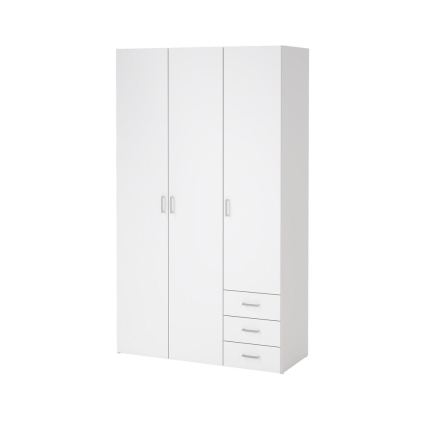 Šatní skříň Sid 115,8 x 49,5 x 200,4 cm, bílá / bílý lesk