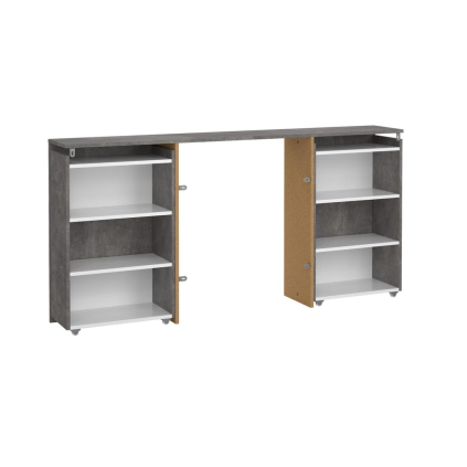 Úložné čelo postele Simplicity II 165 cm, šedá / bílý lesk