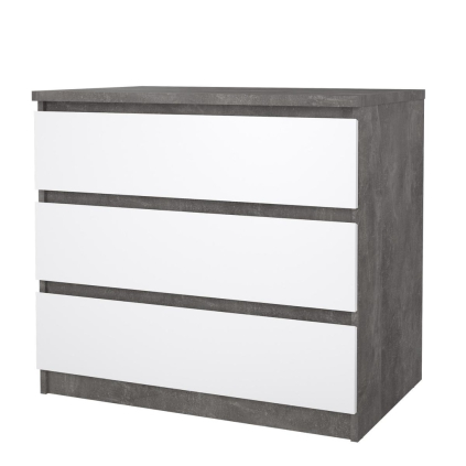 Komoda Simplicity 77 x 50 x 70 cm, šedá / bílý lesk