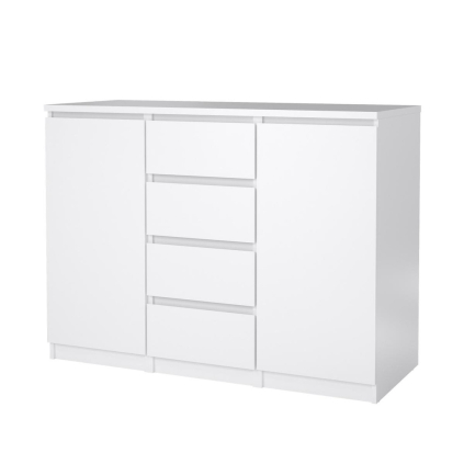 Komoda Simplicity 121 x 50 x 91 cm, bílý lesk