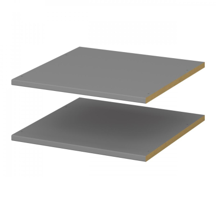 Police Tuan pro úzkou skříň, 2 ks, šedá