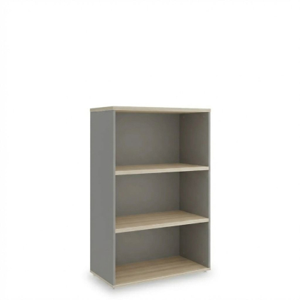 Střední skříň SimpleOffice 80 x 40 x 120 cm, dub světlý / šedá