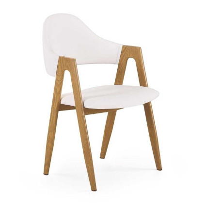 Jídelní židle Vilma, bílá / dub medový