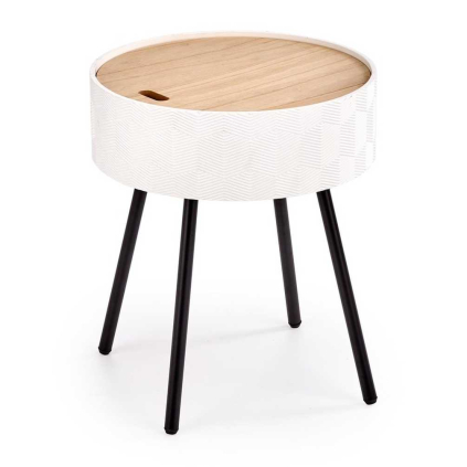 Odkládací stolek Aura, přírodní dřevo / bílá