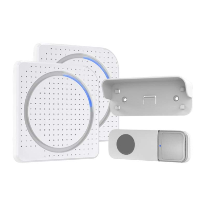 Bezdrátový zvonek do zásuvky 1L67, 200m, learning code - 2ks, bílá