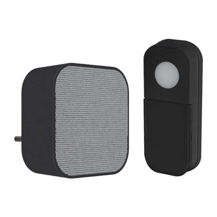 Bezdrátový zvonek do zásuvky 1L74, 180m, learning code, černá