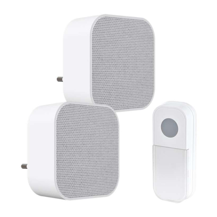 Bezdrátový zvonek do zásuvky 1L74, 180m, learning code - 2ks, bílá