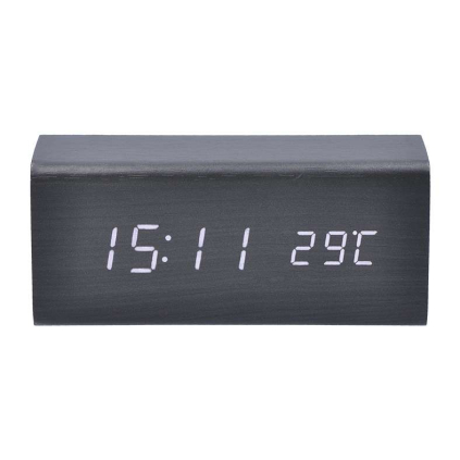 Hodiny s budíkem CA01, černá