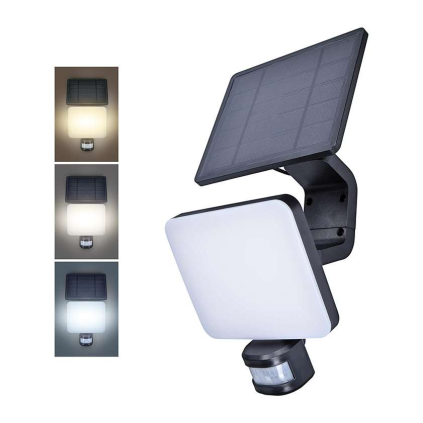 LED solární světlo WO785-1 se senzorem, černá