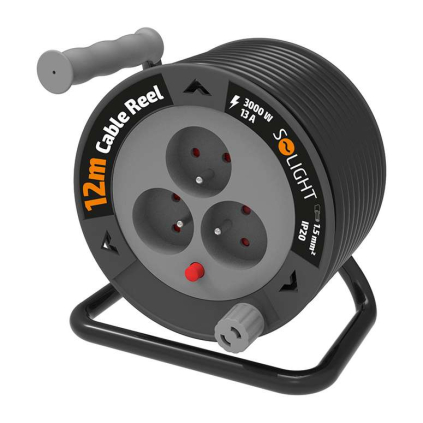 Prodlužovací kabel na bubnu 3Z - 12m, černá