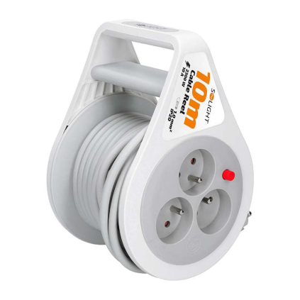 Prodlužovací kabel na bubnu 3Z - 10m, 3x1,0, šedá