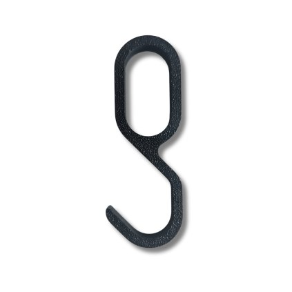 Plastový háček na oděvy pro oválnou šatní tyč, černá