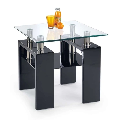 Konferenční stolek Diana III, čirá / černá
