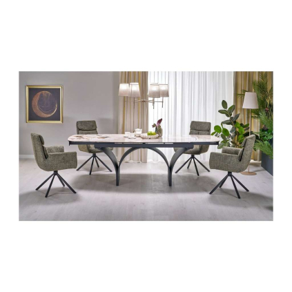 Jídelní stůl Molos, béžová / černá