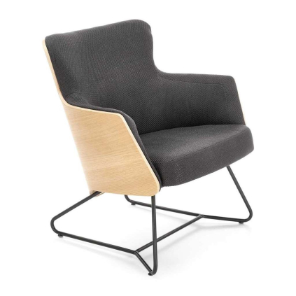 Křeslo Areo, tmavě šedá / dub